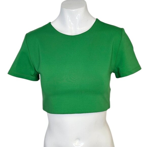 Babaton Tops - Aritzia Babaton Contour Super Cropped Short Sleeve T-Shirt, Green, Size Medium
